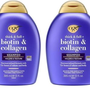 OGX Biotin & Collagen Volumizing Shampoo, 13 fl oz (2-Pack)