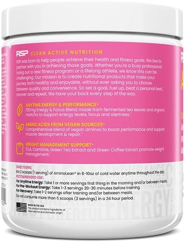 Vegan AminoLean Pink Lemonade Pre Workout Powder 30 Servings - Image 8