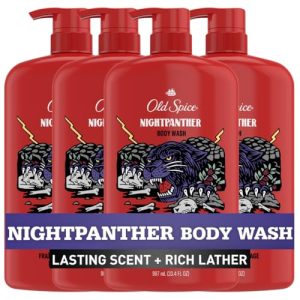 Old Spice Men?s Body Wash, NightPanther, 33.4 fl oz (4-Pack)