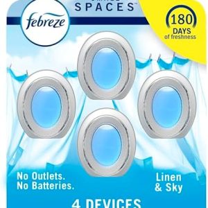Febreze Small Spaces Air Freshener, Linen & Sky, 4 Count