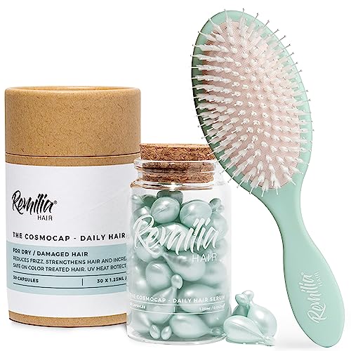 Remilia Hair Serum Capsules & Vegan Brush for All Hair Types