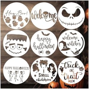 Reusable Halloween Stencils for Wood Crafts (9 Designs)