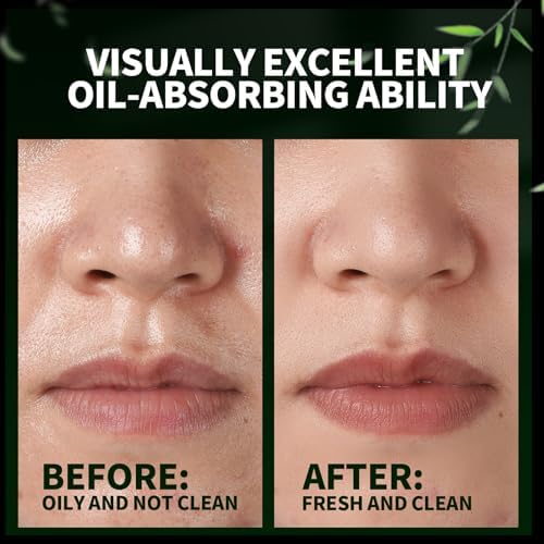 1200 Count Bamboo Charcoal Oil Absorbing Blotting Sheets for Oily Skin - Image 5