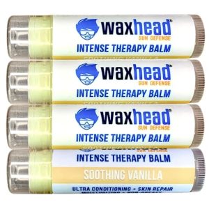 Waxhead Organic Vanilla Lip Balm ? Sunburn & Dry Lip Relief (4 Pack)
