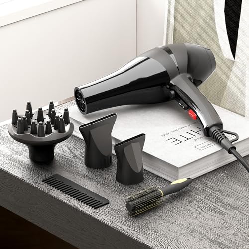 2400W Ionic Hair Dryer with Diffuser, Lightweight Compact Design for Curly Hair - Image 6
