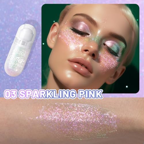 Sparkling Pink Body Glitter Gel for Festivals & Raves - Image 2