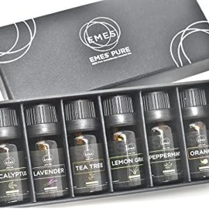 EMES 6-Pack Therapeutic Essential Oil Gift Set, USA Made