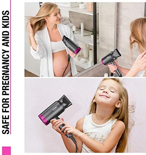 CONFU Professional 1600W Ionic Hair Dryer with Portable Design, Diffuser, and Nozzle Set - Image 5
