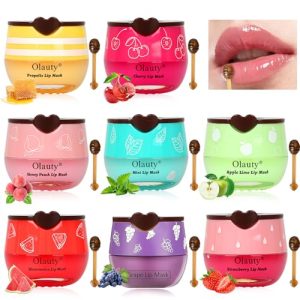8 PCS Bee Lip Balm Set: Honey & Fruit Flavors
