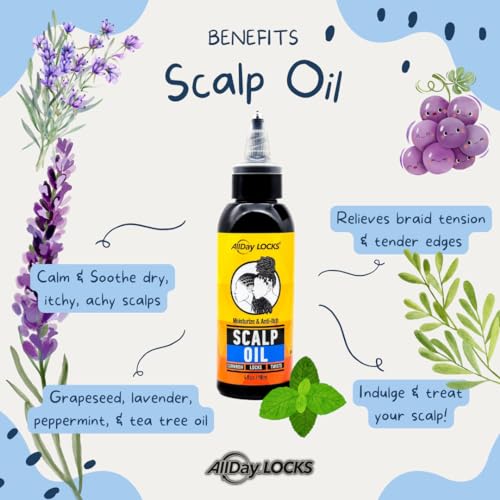 AllDay Locks Scalp Oil | Soothe & Nourish Itchy Scalp 4 oz - Image 4