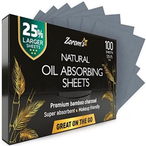 Bamboo Charcoal Blotting Sheets ? 100 Makeup-Friendly, 25% Larger