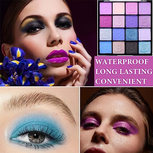 16-Color Purple Glitter & Matte Eyeshadow Palette - Image 5