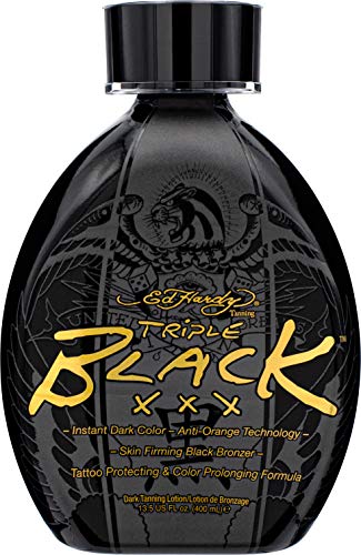 Ed Hardy XXX Instant Dark Tanning Lotion Black 13.5 oz for Deep Color
