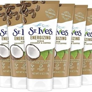 St. Ives Energize Coconut Coffee Face Scrub, 6 oz (Pack of 6)