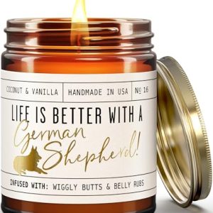 German Shepherd Candle ? ?Life is Better? 50Hr Burn