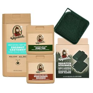 Dr. Squatch Men?s Body Wash Set: Coconut, Bourbon, Pine Tar