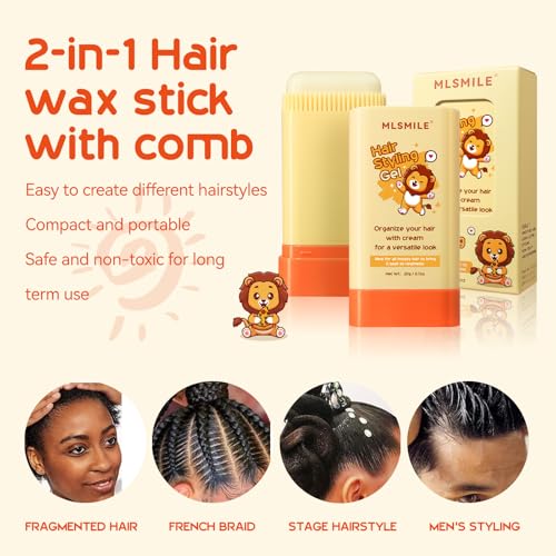 2-in-1 Baby Hair Wax Stick with Comb, Moisturizing & Portable - Image 4
