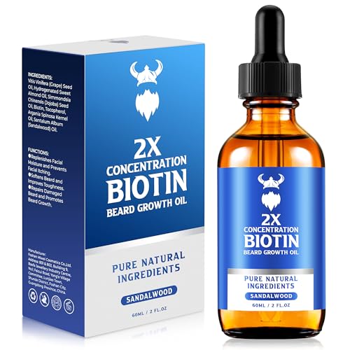 Biotin Beard Growth Oil ? 2X Concentration, Sandalwood