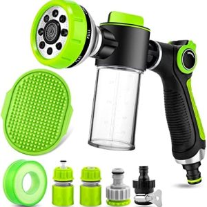 ?8-in-1 Dog Washing Hose Attachment with Soap Dispenser (Green)?