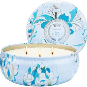 M&SENSE Sea Minerals 3 Wick Soy Candle, 40+ Hours Burn