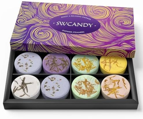 SWCANDY 8-Pc Aromatherapy Bath Bombs & Shower Steamers