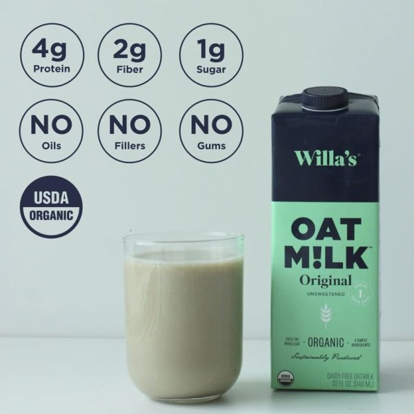 Willa's Unsweetened Organic Oat Milk, 32oz, Pack of 6 - Image 5