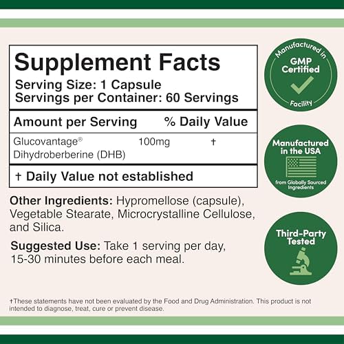 Dihydroberberine 100mg, 60 Capsules ? Vegan, Tested, Effective - Image 2