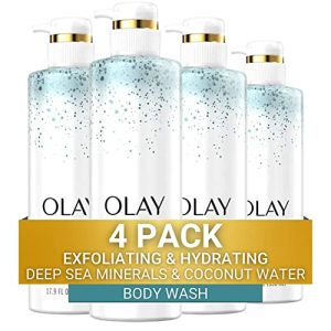 Olay Exfoliating Body Wash, Coconut Water & Vitamin B3 (4-Pack)