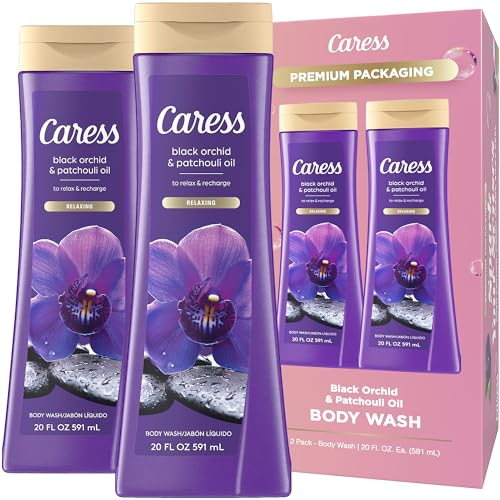 Caress Black Orchid & Patchouli Body Wash 20 Fl Oz, Set of Two Bottles