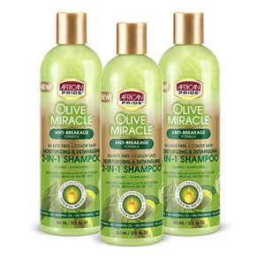 African Pride Olive Miracle 2-in-1 Shampoo & Conditioner, 12oz (3 Pack)