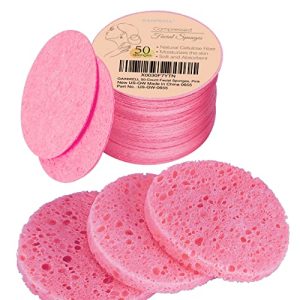 50 Natural Pink Facial Sponges for Cleansing & Exfoliating