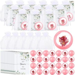 50 Bulk Bridal Shower Bath Bomb Favors with Cards 4oz Each