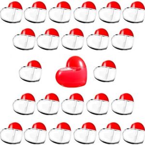 20 Heart-Shaped Clear Lip Gloss Tubes with Wands