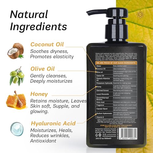 All-Natural Honey Oatmeal Body Wash, 16.9 Fl Oz - Image 2