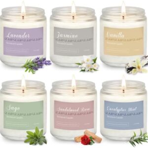 6 Pack Lavender Aromatherapy Candles Gift Set, 300 Hours