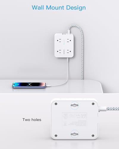8-Outlet Surge Protector with 4 USB Ports, 5Ft Cord - Image 6