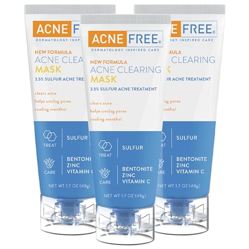 AcneFree Sulfur Mask Treatment with Vitamin C, 3-Pack