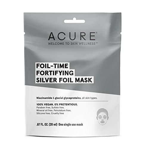 Acure Silver Foil Mask ? Vegan, Niacinamide, 1 Count