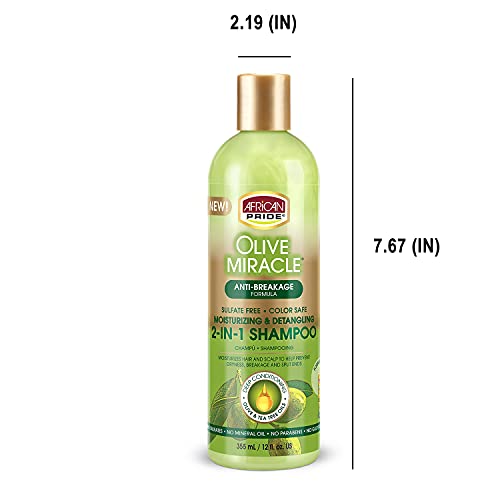 African Pride Olive Miracle 2-in-1 Shampoo & Conditioner, 12oz (3 Pack) - Image 5