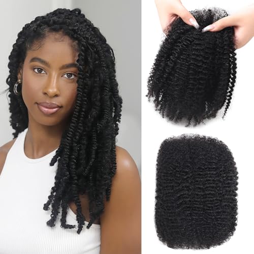 Afro Kinky Bulk Human Hair 16 Inch, Natural Black