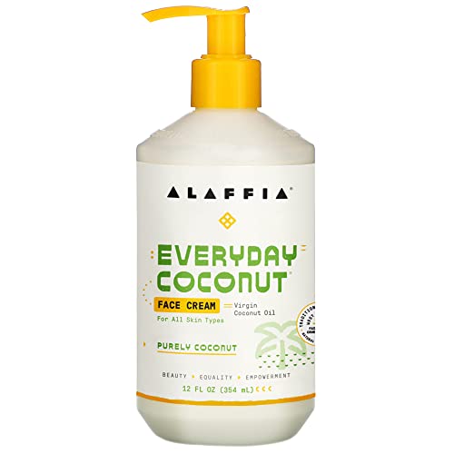 Alaffia Coconut Face Cream Moisturizer for Firmness and Wrinkles 12 Fl Oz New Condition