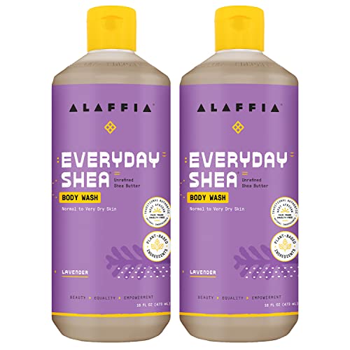 Alaffia Shea Body Wash, Lavender, 2 Pack ? 16 Fl Oz