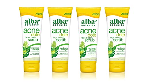 Alba Botanica ACNEdote Scrub 8oz Tube, 4-Pack