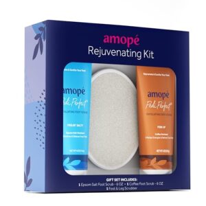 Amopé Rejuvenating Foot Scrub Kit with Epsom Salt and Coffee 6.4 oz