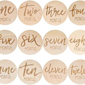 AMOR PRESENT 6-Piece Wooden Baby Monthly Milestone Disc Set for Capturing Growth Milestones