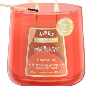 Aromatherapy Energy Candle, 15 oz, 2-Wick, 86 Hours