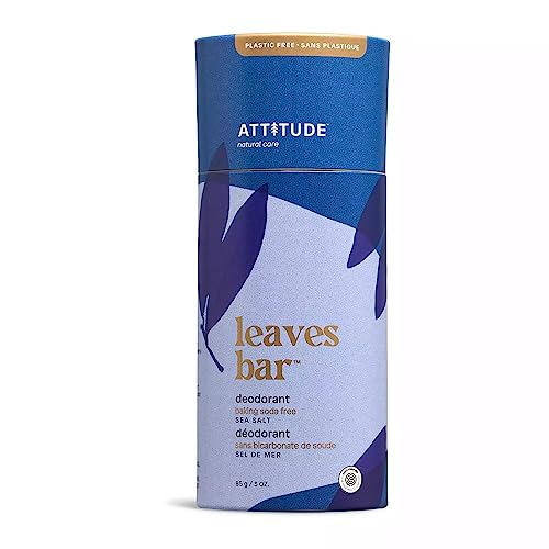 ATTITUDE Sea Salt Deodorant, Plastic-Free, Vegan, 3 oz