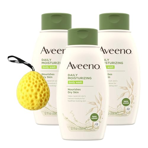 Aveeno Daily Moisturizing Vanilla Body Wash, 12 oz, 3-Pack