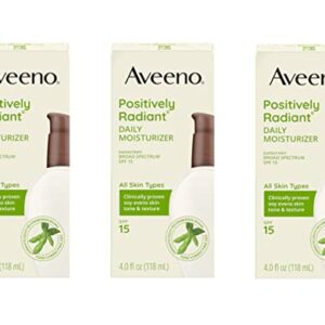 Aveeno Positively Radiant Moisturizer SPF 15, 3 Pack