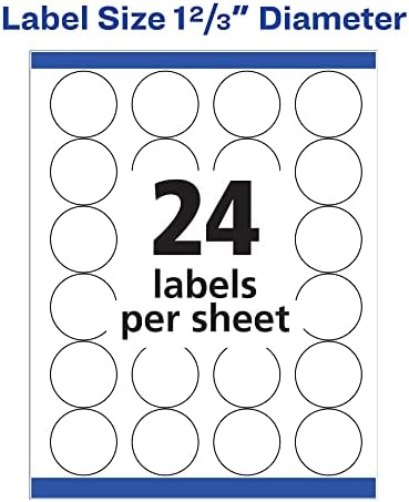Avery 1-2/3? Round Printable White Labels, 600 Pack - Image 6